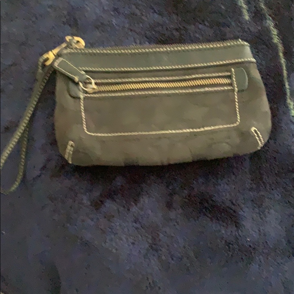 Used black Coach wristlet